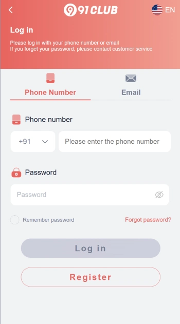 91 club login
